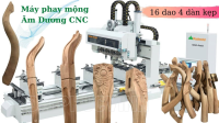 Máy Làm Mộng Âm Dương CNC 4 Trục 16 Dao Kẹp Xoay 90 Độ Lật Mặt Phôi 1194