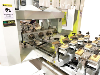 MÁY PHAY CNC 4 TRỤC 16 DAO KẸP LẬT 180 ĐỘ 6 KẸP XOAY BÀN 4.8M WOODMASTER 4834