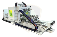 MÁY PHAY CNC 4 TRỤC 16 DAO KẸP LẬT 180 ĐỘ 6 KẸP XOAY BÀN 4.8M WOODMASTER 4835