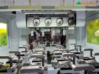 MÁY PHAY CNC 4 TRỤC 16 DAO KẸP LẬT 180 ĐỘ 6 KẸP XOAY BÀN 4.8M WOODMASTER 4840