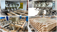 MÁY PHAY CNC 4 TRỤC 16 DAO KẸP LẬT 180 ĐỘ 6 KẸP XOAY BÀN 4.8M WOODMASTER 7108