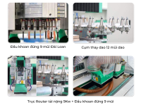 MÁY CNC NESTING 1 ĐẦU THAY DAO TỰ ĐỘNG + CỤM KHOAN (Nạp phôi tự động) PRO-R1V9F 2747