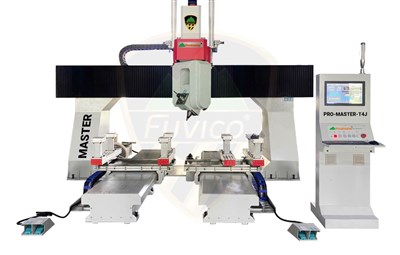 MÁY CNC TRUNG TÂM 3D 5 TRỤC TẢI NẶNG 2 BÀN 4 DAO PRO-MASTER-T4J