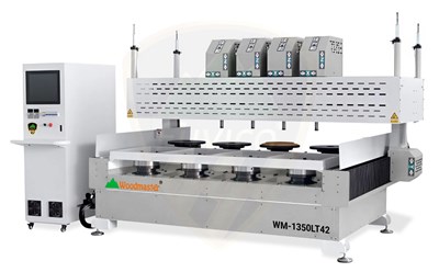 MÁY TIỆN CNC 4 ĐẦU 2 BÀN ( chuyên làm chén bát)